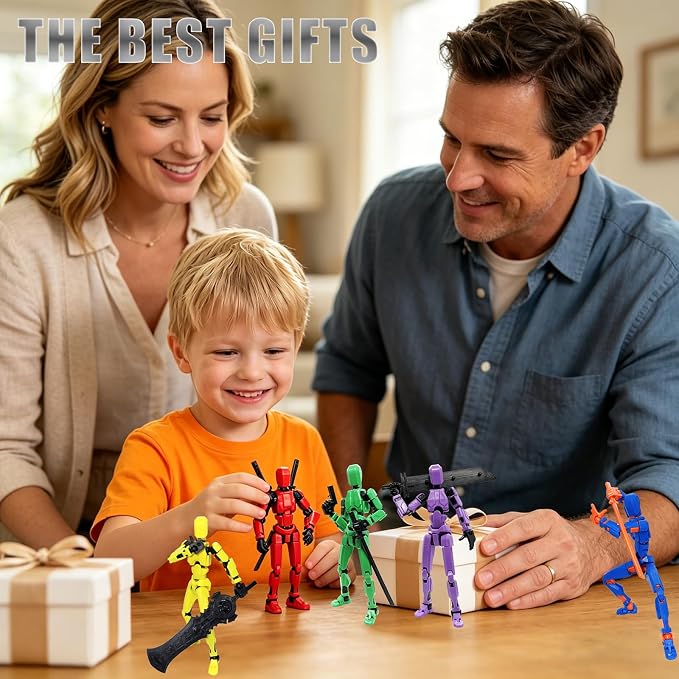 8 Packs T13 Action Figure Set (Assembly Completed), 3D Printed Multi-Jointed Movable Dummy 13，Titan13 Action Figure, Action Figure Desktop Decorations for Game Lovers Toy, Christmas Birthday Gift