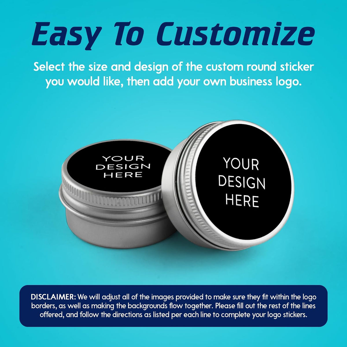 5-1000 Custom Vinyl Stickers - Upload Your own Image, Text, Design, Logo - Personalized Logo Labels for Handmade, Packaging, Bottle, Jars, Candle, Brand Stickers (Black, 4x4)