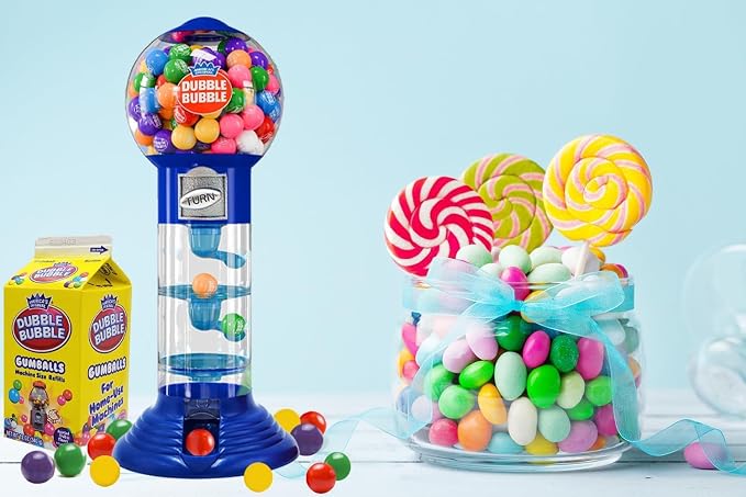 Gumball Machine for Kids 2-Pack, Coin Operated Bubble Gum Machine and Toy Bank, 10.5" Inch Tall Spiral Fun Candy Dispenser Includes 150 Gum Balls, Great Candy Dispenser Gift for Girls and Boys