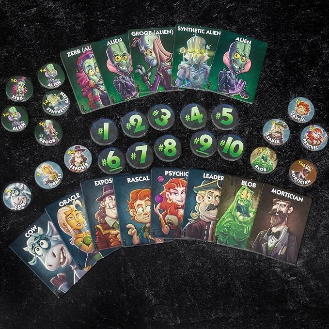Bezier Games One Night Ultimate Alien, Fun Party Game for Large Groups, Fast-Paced Gameplay, Engaging Social Deduction, Hidden Roles & Bluffing, Great Game for Kids & Families
