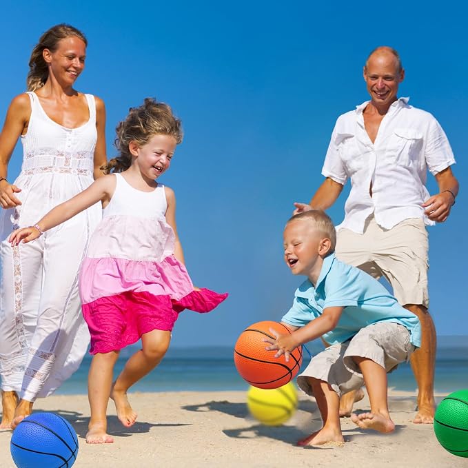 42Pcs 6" Mini Basketball Set, PVC Small Basketballs for Over The Door Hoop Games, Party Favors, Indoor Outdoor Play, Adults Kids, Pool Beach, Colorful