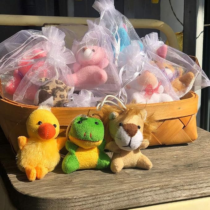 Mini Plush Animal Toy Set,Cute Animals Keychain Decoration for Kids,Goodie Bag Fillers, Basket Stuffers, School Prizes, Valentine's Day Party Supplies (36pcs)