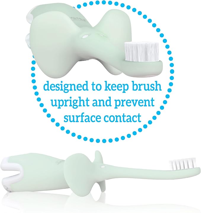 Dr. Brown's Infant-to-Toddler Toothbrush, Elephant, Mint, 0-3 Years