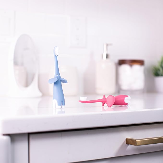 Dr. Brown's Infant-to-Toddler Toothbrush, Elephant, Pink, 0-3 Years