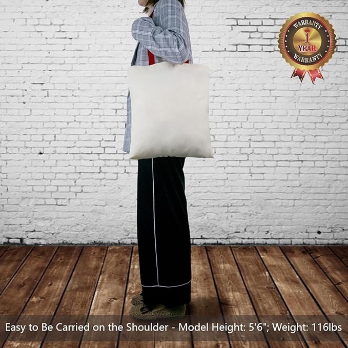 TOPDesign 24-Pack Economical 16"x15" Cotton Tote Bag, Lightweight Medium Reusable Grocery Shopping Cloth Bags, Suitable for DIY, Advertising, Promotion, Gift, Activity