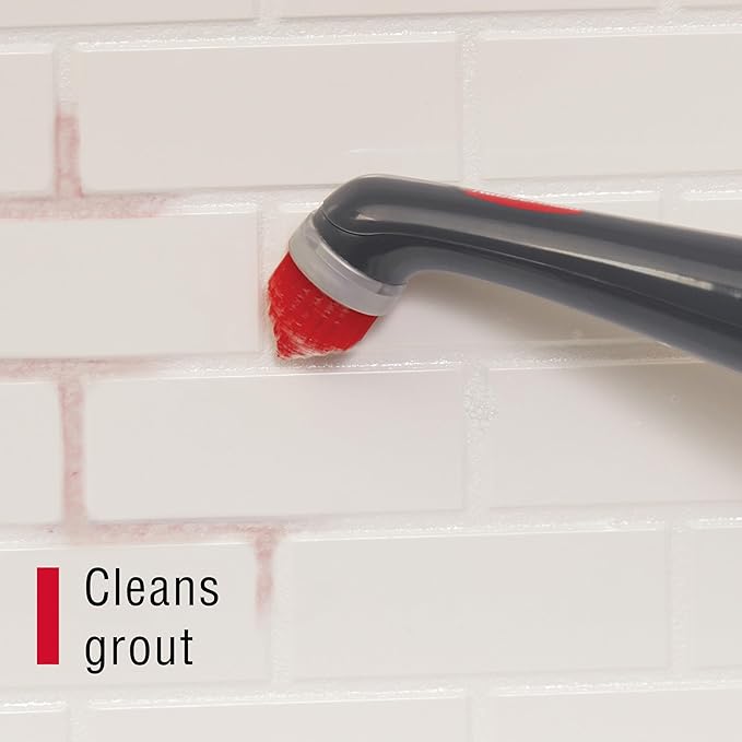 Rubbermaid Reveal Power Scrubber with Multi-Purpose & Grout Head, Cordless Electric Battery Powered Scrub Brush, Water Resistant, for Home/Kitchen/Bathroom/Grout/Tile/Shower/Tub