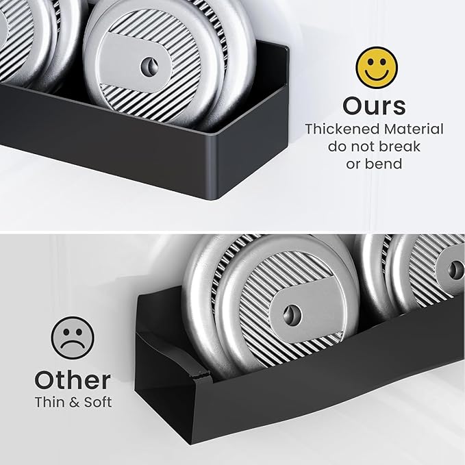 Magnetic Spice Rack for Refrigerator, Kitchen Organizer and Storage Shelf, Black (4 Pack)…
