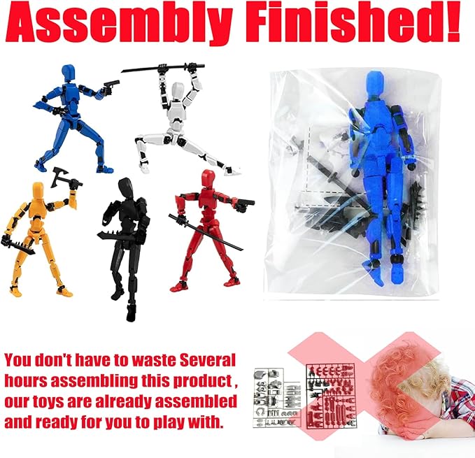 Rugwun Assembly Completed-Titan 13 Action Figure, Upgrade T-Robot 13 Action Figures, New Dummy Robot 13, 3D Printed Multi Action Figure Set,Creative Gifts for Children Adults (Yellow)