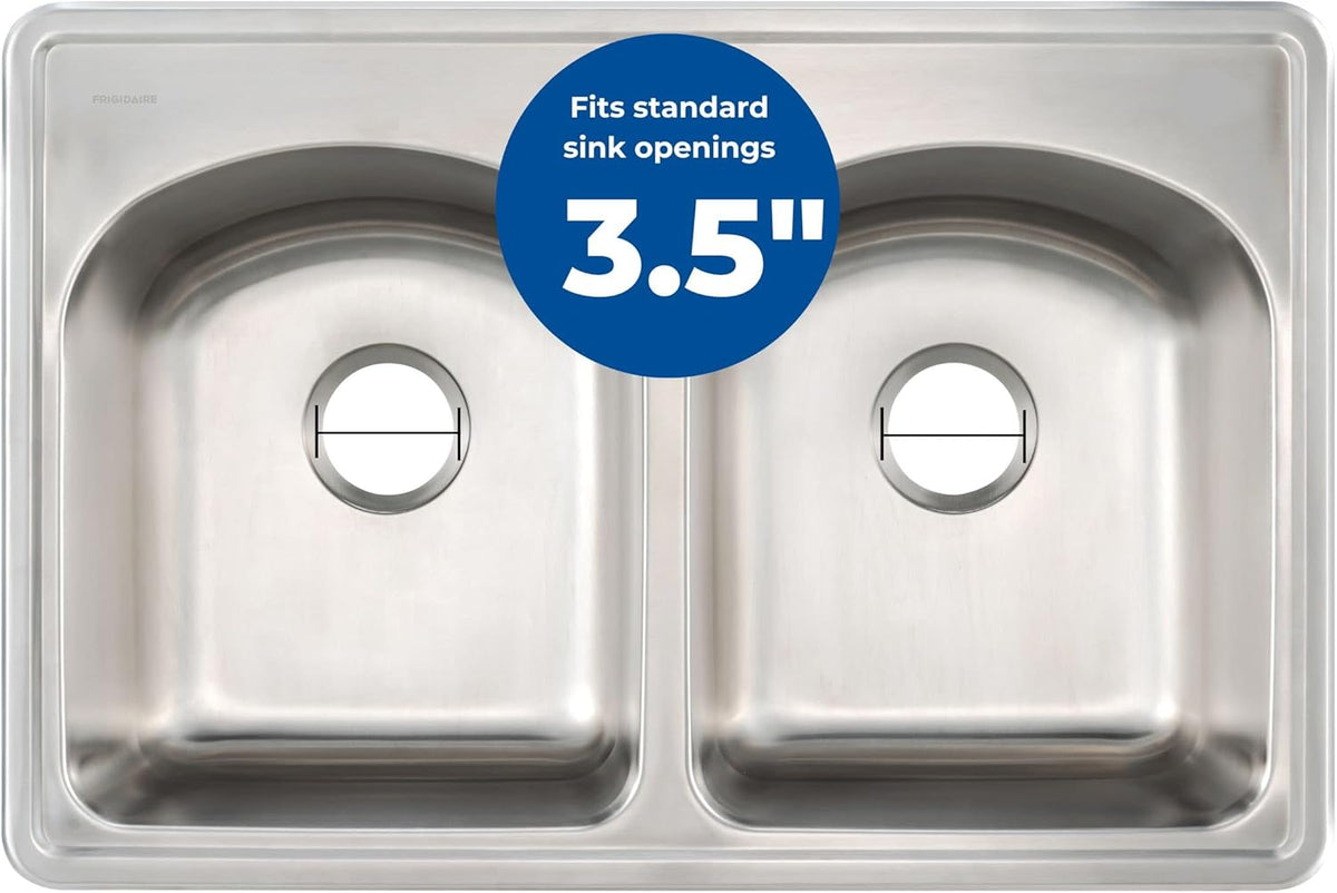 Mr. Scrappy 3.5" Sink Drain Assembly with Twist Lock Basket Strainer, Solid Brass, Brushed Nickel