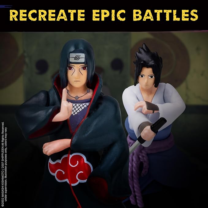 P.M.I. Naruto Shippuden Collectible Mini Figures 6 Pack Deluxe Box | Anime Action Toy Set Featuring Team 7 Ninjas, Akatsuki, Legendary Sannin & Rare Shinobi (Assortment B)