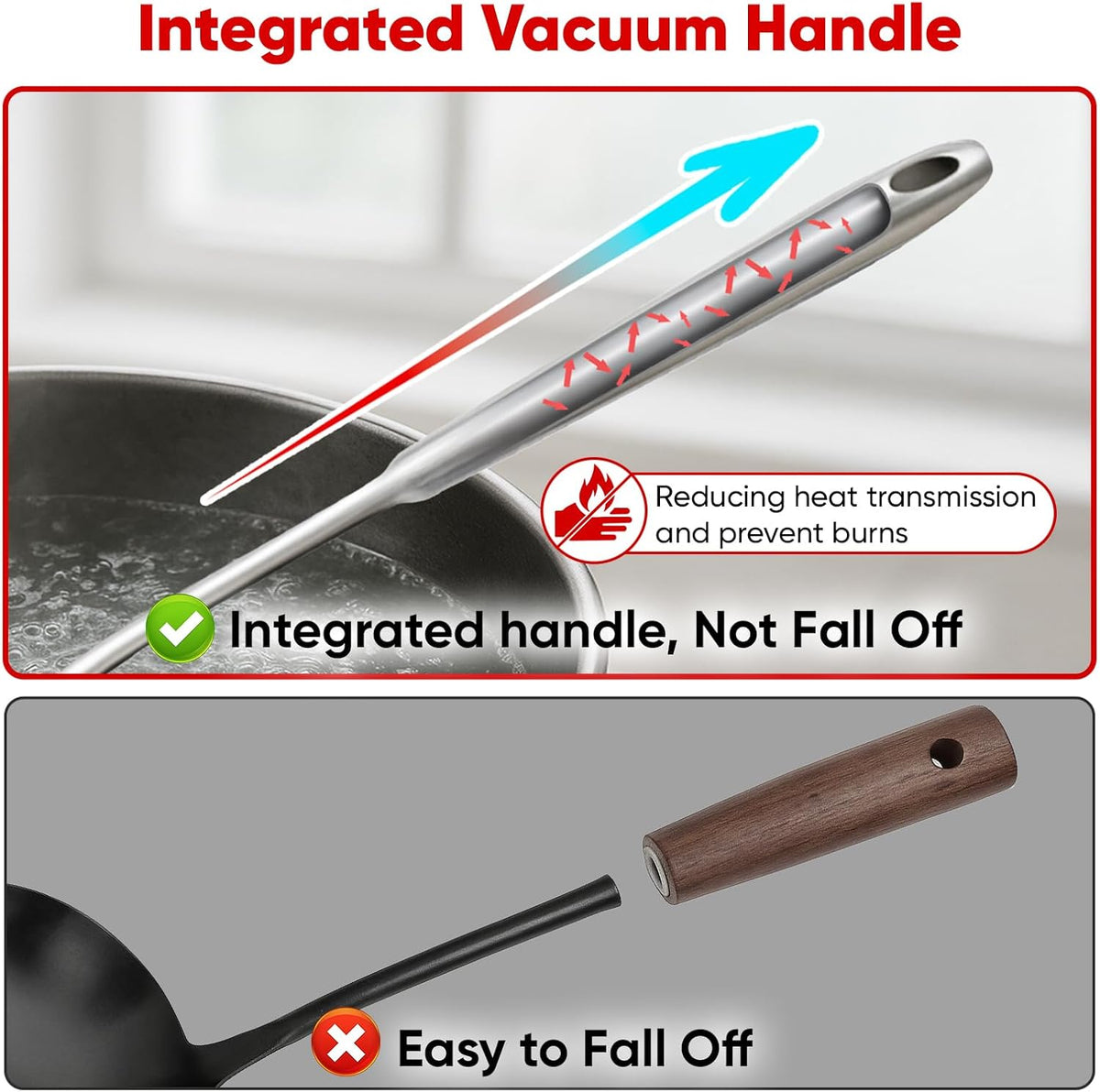 Newness 9 Pcs Cooking Utensils Set, 304 Stainless Steel Kitchen Utensils Set, Metal Kitchen Accessories, Include Soup Ladle, Slotted Skimmer Spoon, Spaghetti Spoon and Spatula, Dishwasher Safe