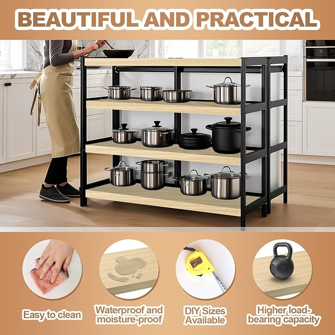 5 Pcs Wire Rack Covers 33x16x2.5 inch PVC Pantry Shelf Cover 0.31 inch Thick Removable Closet Wire Rack Shelf Covers,Decoration Kitchen Bathroom Office Shelving (Wood Color,33x16x2.5inch)