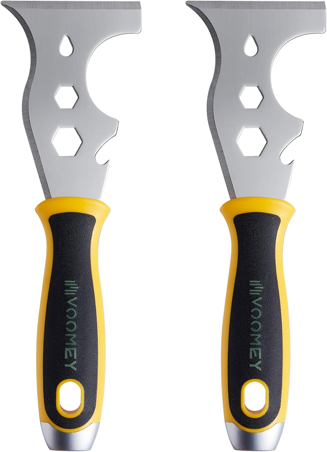 Voomey 12-In-1 Putty knife, Paint Scraper Tool, Stainless Steel Paint Scraper, 2 packs, Metal Scraper for Cleaning Paint Rollers, Hammers, Removing Wall Cracks