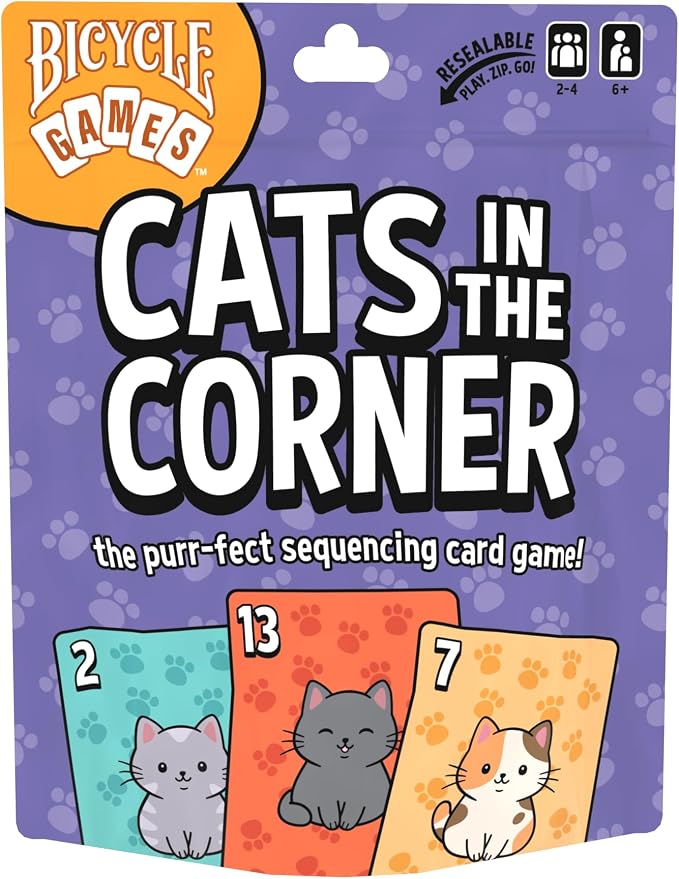 Bicycle Cats in the Corner Card Game – Family-Friendly Party Solitaire Card Game for Kids, Teens & Adults, Easy-to-Learn Strategy Gameplay, Fun Cat-Themed Game Night Activity