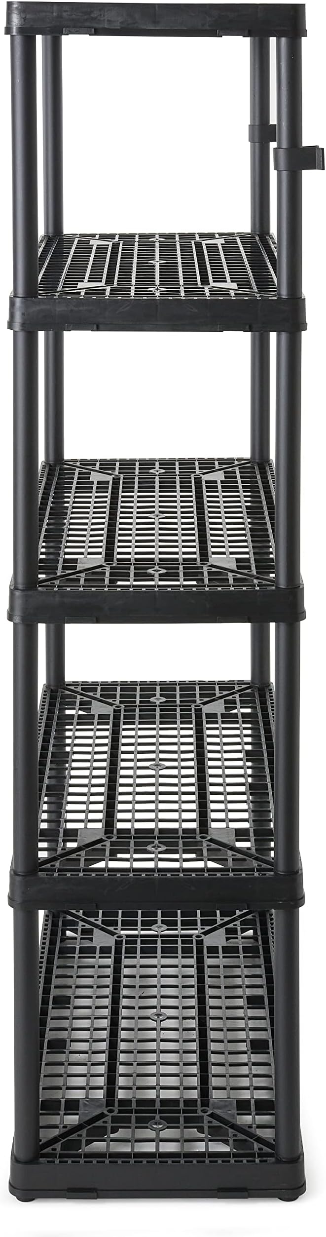 Gracious Living 72 Inch 5 Shelf Heavy Duty Light Weight Garage or Indoor Storage Unit Holds up to 150 Pounds with Easy Assembly (1 Pack), Black