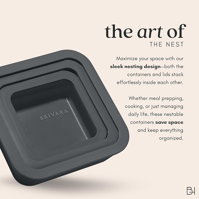 Ceramic Coated Glass Food Storage Container | No PTFE, PFOA, PFAS, and BPA | Reusable Non Toxic Meal Prep Container with Glass Lid | Easy To Store | 6 Cup Rectangle [Onyx]
