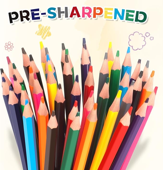 YEGEER 288 Count Colored Pencils Bulk, 16 Assorted Colors, Pre-sharpened Coloring Pencils Set for Kids and Adult, Teachers Essential Classroom Prizes, Back to School Supplies