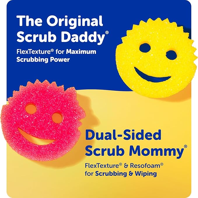 Scrub Daddy Scratch-Free Multipurpose Kitchen Sponges - Bulk Dish Sponges for Kitchen, Bathroom, Household Cleaning & More - Made with BPA-Free Polymer Foam (9 Count)
