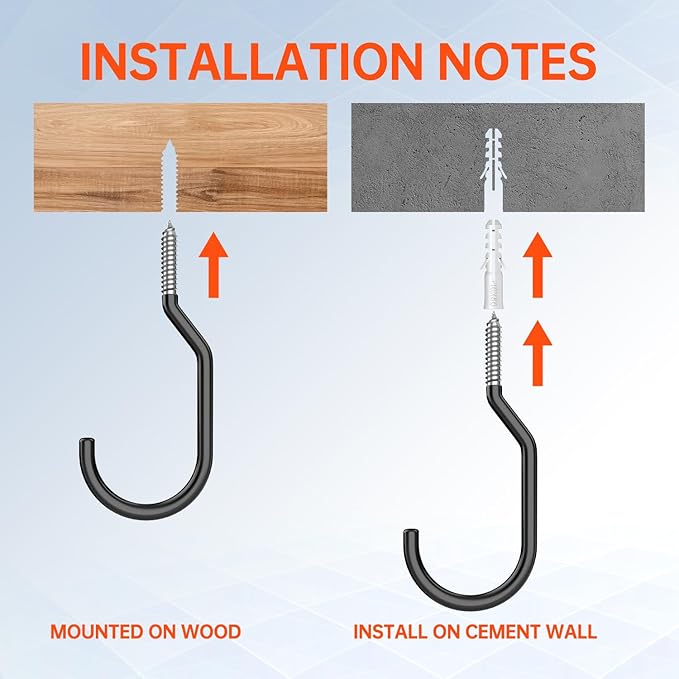 8-Pack Heavy Duty Bike Hook, Loading Capacity 100 LBS, 6 inch, Bike Hooks for Garage Wall and Garage Ceiling