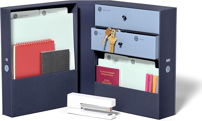 Savor | All-in-One Desk Organizer | Blue – Keep Desk, Office, and Home Organized All-in-One Storage System for Important Files, Documents, Stationery, and Office Supplies