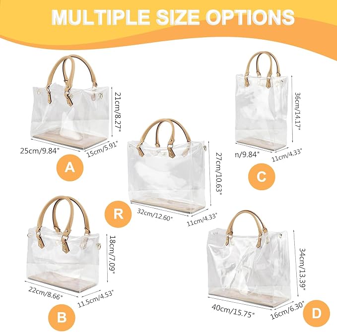 tusoo Clear TPU DIY Tote Bag Handbag Making Kit Handmade Gift Bags for Women, Handbag Tool Set Birthday Holiday Bag Making Kit (Clear-R)