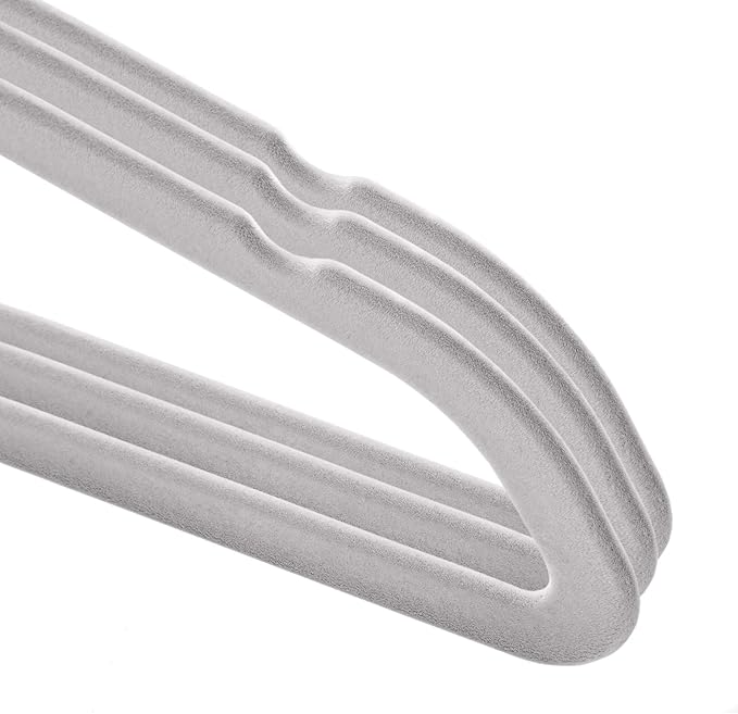 Casafield 50 Velvet Baby Hangers - 11" Size for Infant & Toddler Clothes - Gray