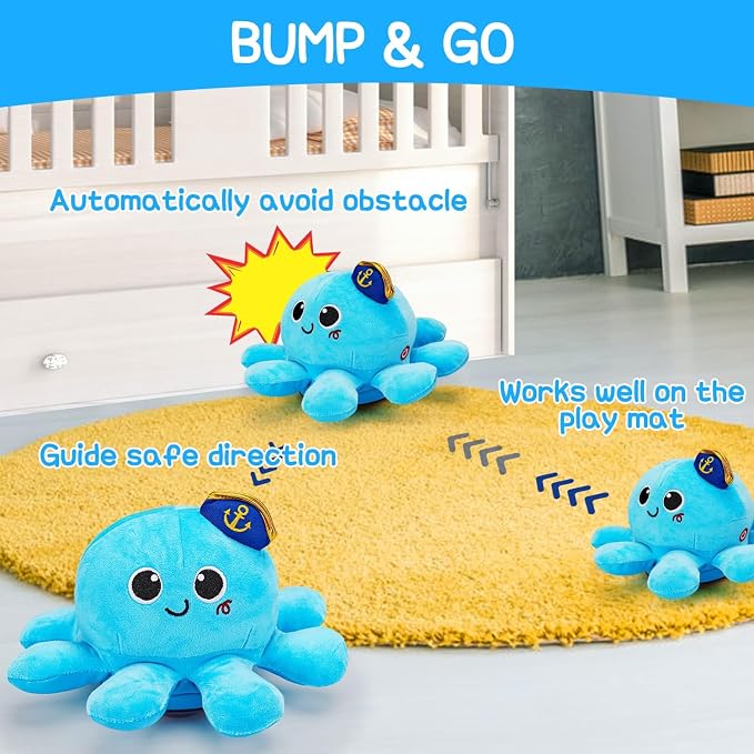 Tsomtto Baby Toys 6-12 Months Musical Plush Octopus Crawling Walking Toys Light up Voice Control Dancing Infant Toy 0-6 7 8 9 10 12-18 Month 1 2 Year Old Boys Girls Tummy Time Birthday Gifts