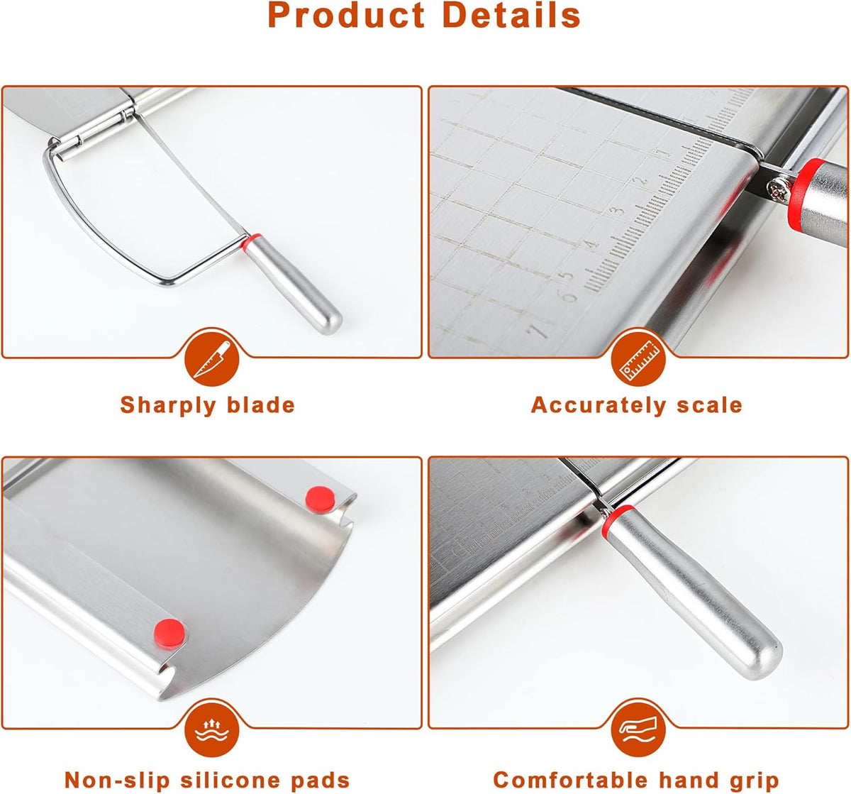 Cheese Slicer with 2 PCS Cheese Knife, Multipurpose Cheese Cutter Stainless Steel Cheese Slicers for Block Cheese with 2 PCS Cheese Knives Set