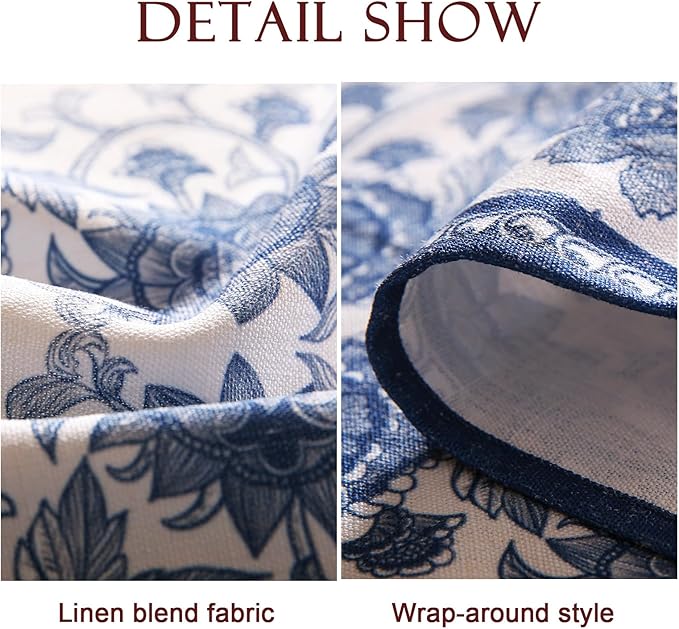 patdrea Designer Vintage Blue Rectangle Tablecloth,Linen Anti-Wrinkle Paisley Pattern Farmhouse Extra Long Table Cloth,Decor Cover for Kitchen Dining,Christmas,Thanksgiving,63"x110"-Lantang a