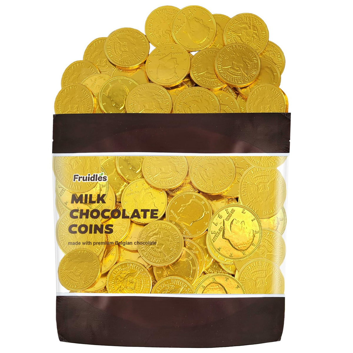 Milk Chocolate Coins, Gold Half-Dollar Chocolate Coins, Made with Premium Belgian