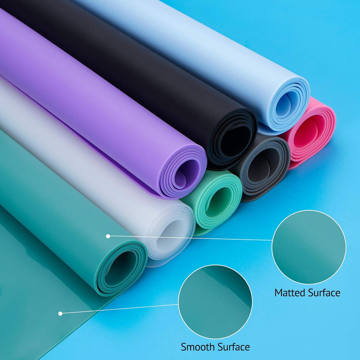 Gartful Silicone Mats for Kitchen Counter, Thicker 0.06", 25 x 17 inches Multipurpose Table Mat, Silicone Pad Desk Work Mat, Nonstick Nonskid Heat-Resistant Pad, Placemat, Dark Gray