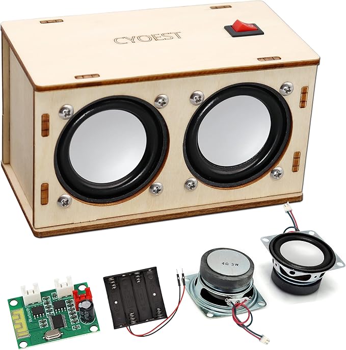 STEM Projects for Kids & Adults Build Your Own Bluetooth Speaker - Science Experiment Electronics Kit | Beginner's Starter DIY Set,STEM Gifts for Teenage Girls + Boys Ages 10 and Up (Dual Speakers)