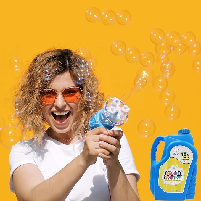 The Dreidel Company Ready Bubble Solution Refill for Bubbles Toys, Up to 2.5 Gallon, Non-Toxic Large 32oz Ready Liquid for Bubble Machine, Guns, Wands, Lawn Mower Toy (12-Pack)
