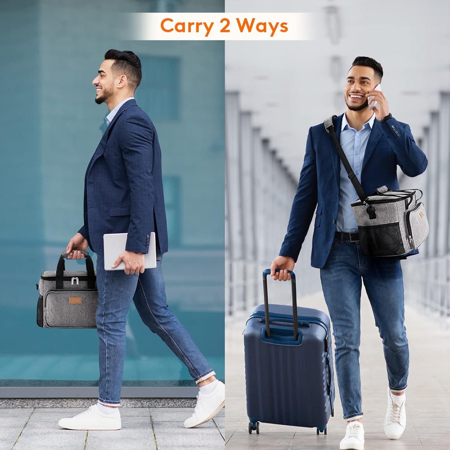 Lifewit Large Lunch Bag Insulated Lunch Box Soft Cooler Cooling Tote for Adult Men Women, Gray 24-Can (15L)