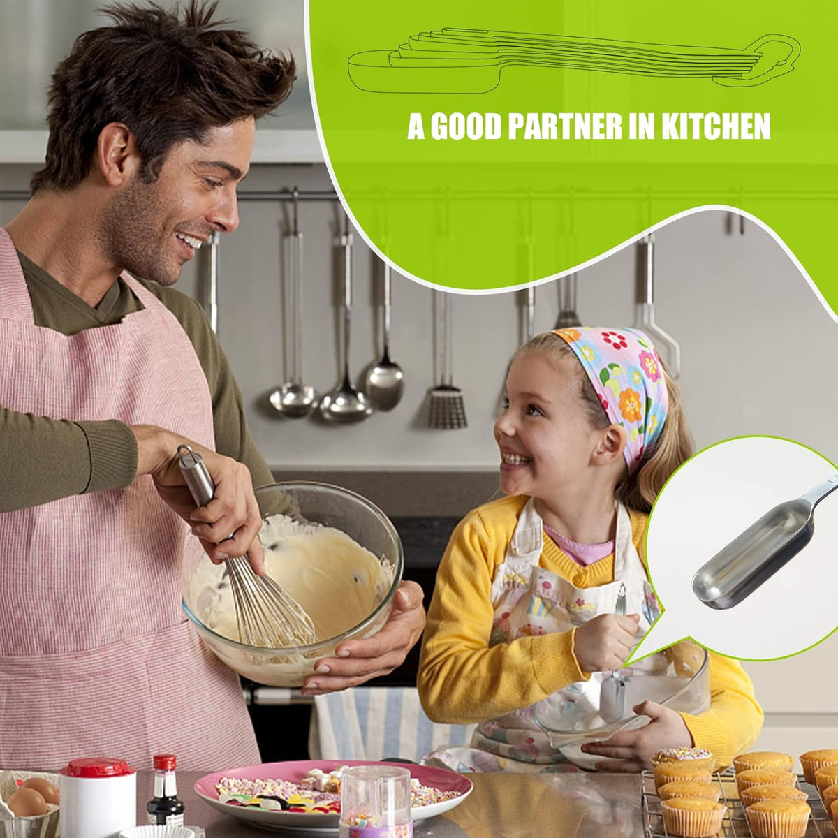 2PCS 1/2Teaspoon (2.5ml) Single Measuring Spoon, Individual Stainless Steel Long Handle Measure Tablespoon Only
