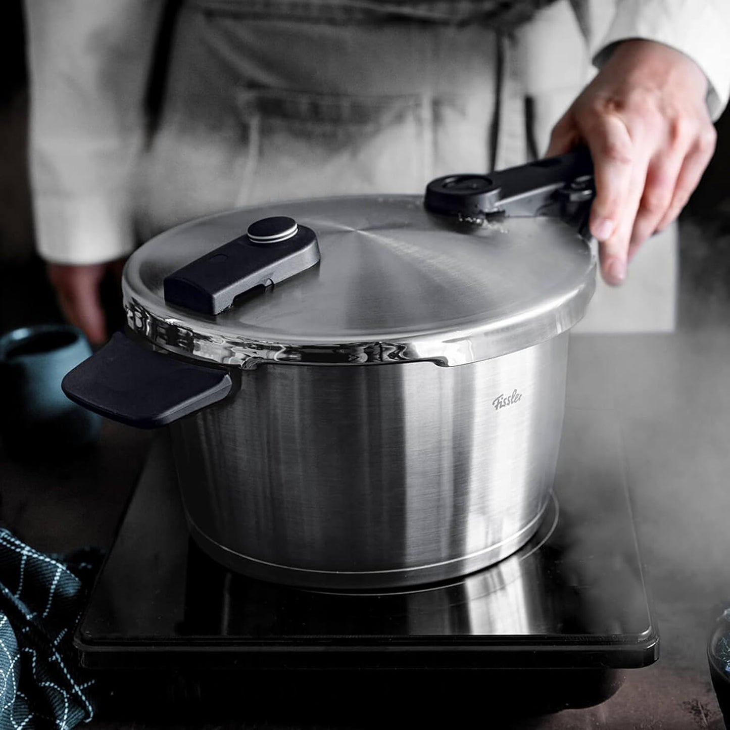 Fissler Vitaquick Premium 3 Piece Set, 3.7 Quart and 6.3 Quart Pressure Cooker with Glass Lid