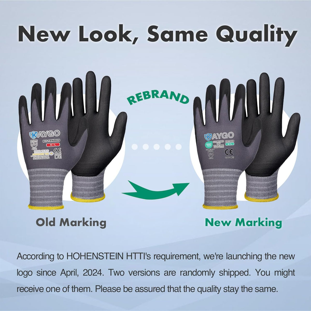 KAYGO Safety Work Gloves MicroFoam Nitrile Coated, 3 Pairs KG18NB,Seamless Knit Nylon Glove for Men and Women, Ideal for Automotive,Warehouse,Construction (Small,Gray)