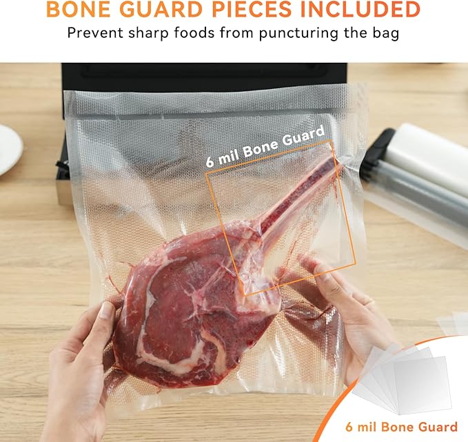 Wevac Family Pack Vacuum Sealer Bags Rolls with Dispenser – 6"x10" (50pcs), 8"x12" (70pcs), 8"x20' & 11"x20' Rolls, Heavy Duty, Leakproof, Ideal for Sous Vide, Meal Prep, Food Saver