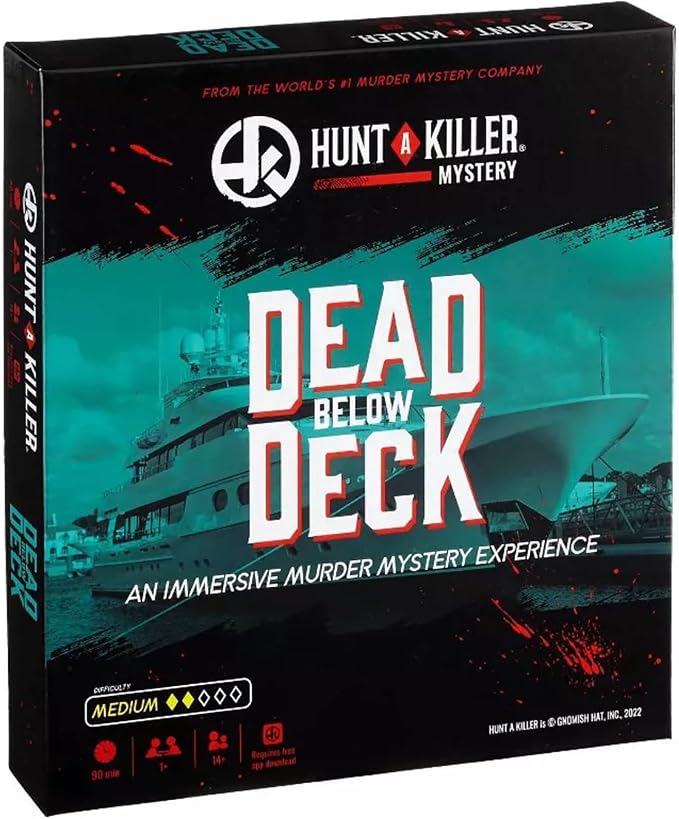 Hunt A Killer: Dead Below Deck, Solve a Murder on a Yacht, Mystery Box Game for True Crime Fans, Murder Mystery Game for Adults, Play True Detective and Crack Unsolved Mysteries, Designed for Ages 14+