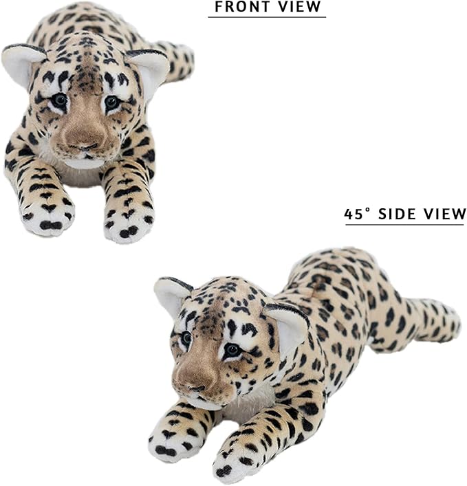 Cheetah Stuffed Animal 16" Leopard Stuffed Animal Cheetah Plush Toy Cute Pillow Giant Realistic Jaguar Plush Stuffy Birthday Gifts for Kids Girls Boys