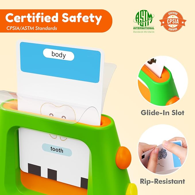Talking Flash Cards for Toddlers: Self-standing & Dual-Speed Learning Toys with 448 Sight Words - Speech Therapy Toys for Autism Montessori Education - Birthday Gifts for Boys Girls Sensory