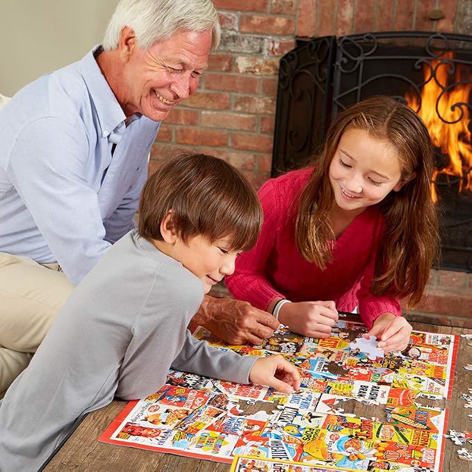 White Mountain 1000 Piece Jigsaw Puzzle Cozy Reading Books Puzzles with Large Pieces for Adults and Family 24"x30" - Botanical Library