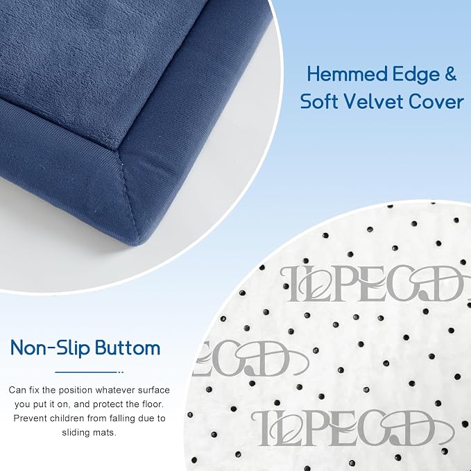 Baby Play Mat for Floor Nursery Rug Muscle Mat Area Rug Playroom Rug 79"x118" Playpen Mat Elastic Foam 1.3" Thick Crawling Mat for Babies,Toddlers, Infants, Kids,Sapphire Blue