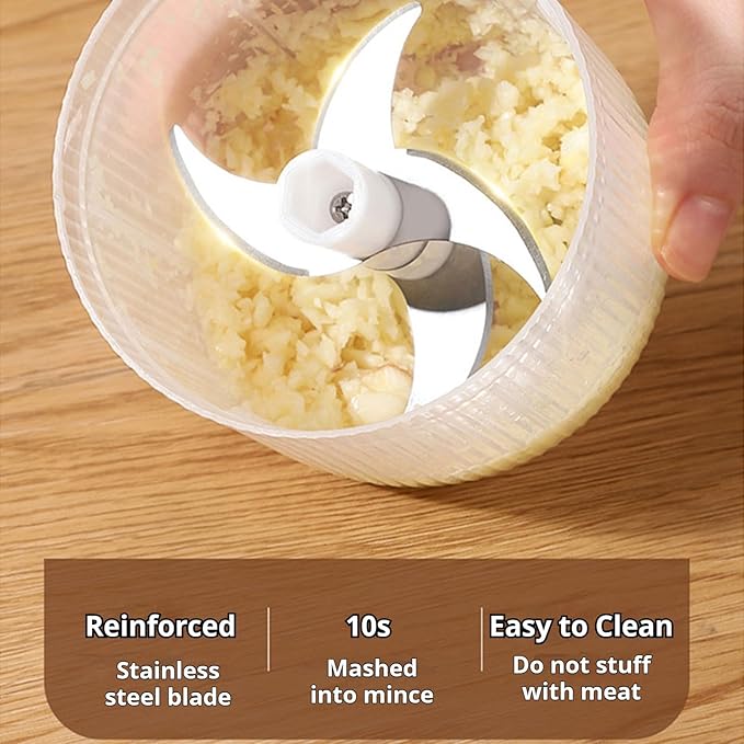 2026 Upgraded Electric Garlic Chopper, Mini Portable Veggie Cutter, USB Rechargeable, 350ML Portable Cordless Mini Food Processor for Nuts Chili Onion Minced Meat and Spices (2PCS-C)