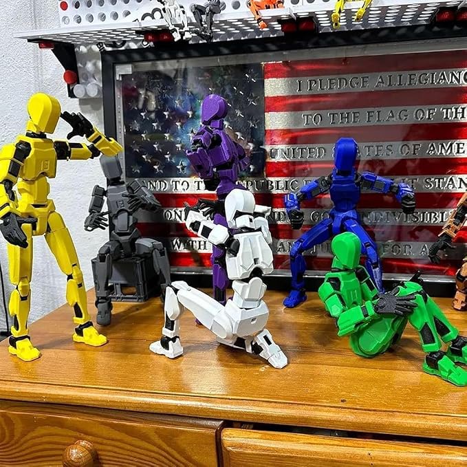 Dumwick Assembly Completed Titan 13 Action Figure Set,Titan 13 Robot Action Figures 3D Printed Multi Jointed Movable,Nova 13 Action Figure,Decorations for Action Figures (5pcs,Assembly Completed)