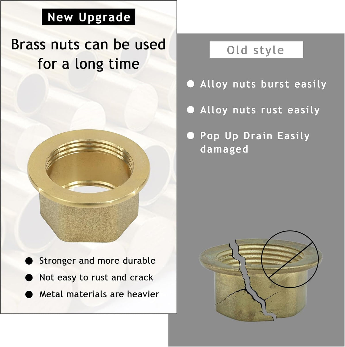 Bathroom Sink Drain, 4 Pack Gold Drain Stopper Without Overflow,Pop Up Drain Assembly Without Detachable Strainer Basket,Built-in Anti-Clogging Strainer,Stainless Steel