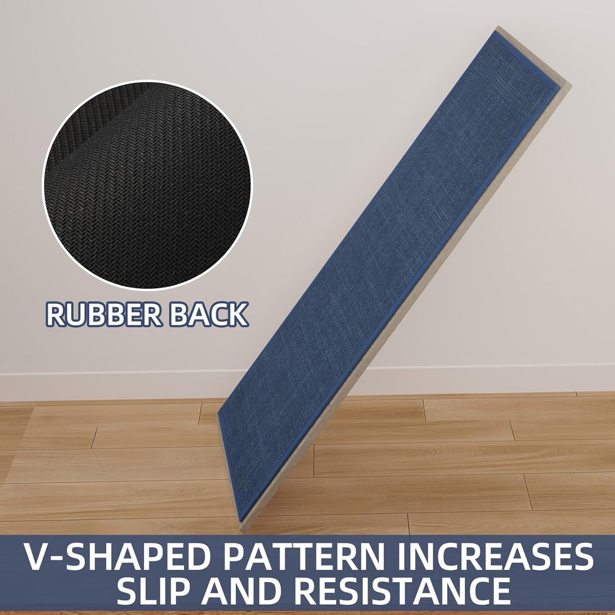 Kitchen Mat, Cushioned Non Slip Rugs for Kitchen Floor, Absorbent Runner Comfort Standing Mats Washable for Kitchen, Office, Home (Dark Blue, 35.4"x71")