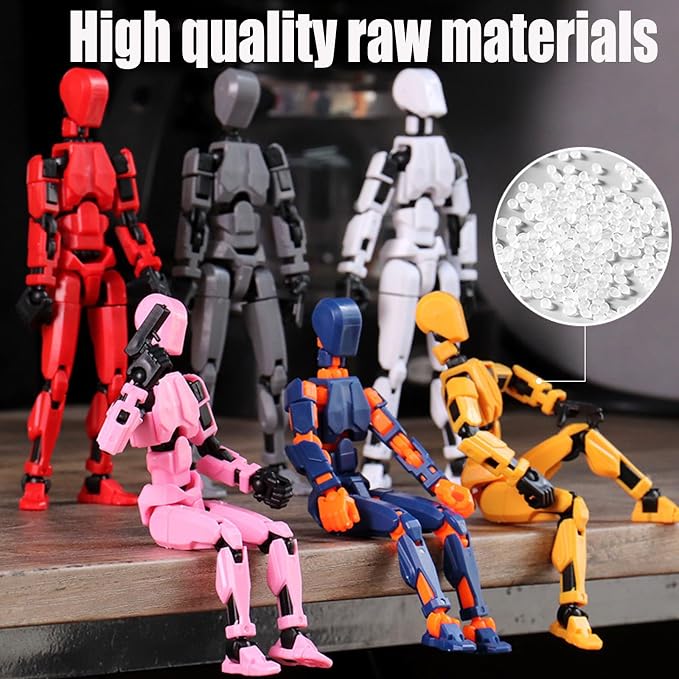 DANONI Titan13 Action Figure, Lucky Robot 13 Action Figures, 3D Printed Multi-Jointed Movable Action Figure, Dummy Robot 13 Figures Toy for Desktop Decorations Game Gifts (Transparency)
