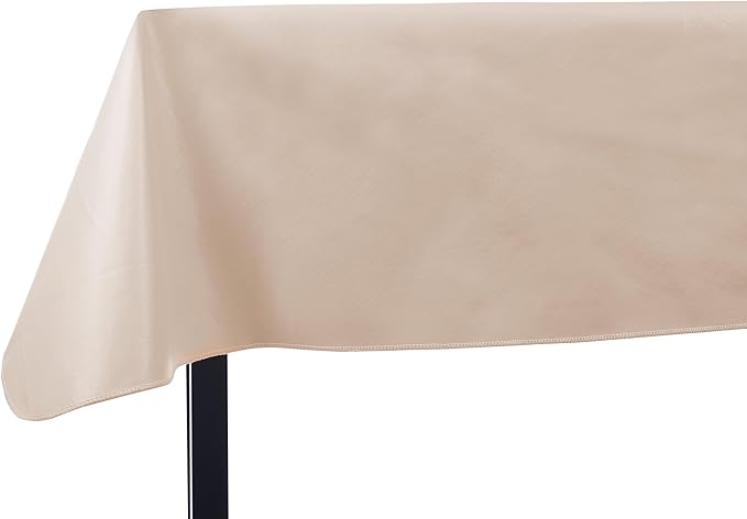 Yourtablecloth Heavy Duty Vinyl Rectangle or Square Tablecloth – 6 Gauge Heavy Duty Tablecloth – Flannel Backed – Wipeable Tablecloth with Vivid Colors & Many Sizes 52 x 120 Sand