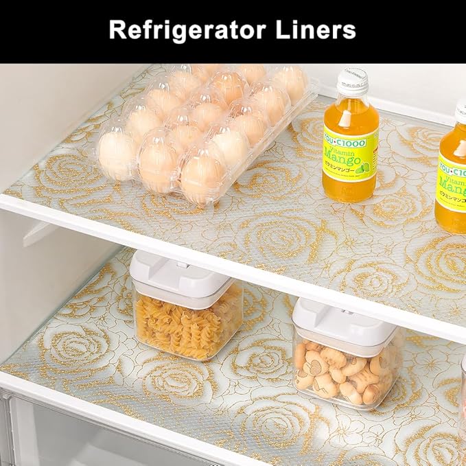 Cooyes Shelf Liner – Premium Non-Adhesive Cabinet & Drawer Liner for Kitchen – Waterproof Shelf Paper with Modern Pattern – Durable EVA Cabinet Mat – Easy to Cut （24" W x 240" L）
